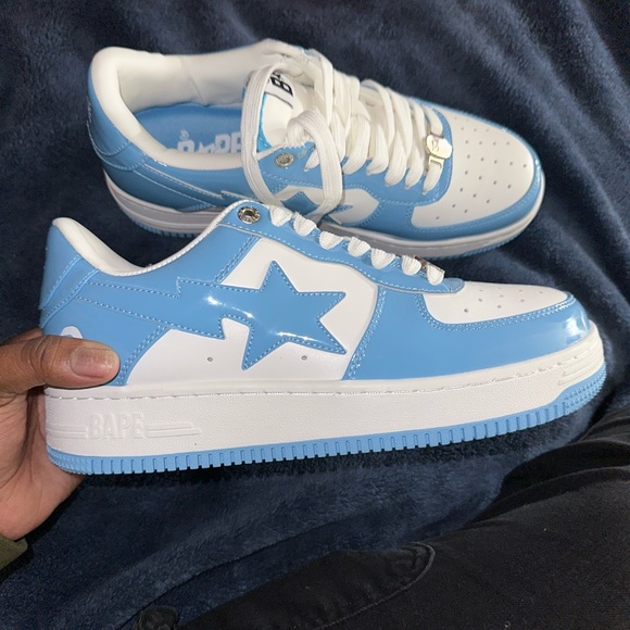Size 7US men's A Bathing Ape 'Bapesta' light blue - Picture 1 of 4